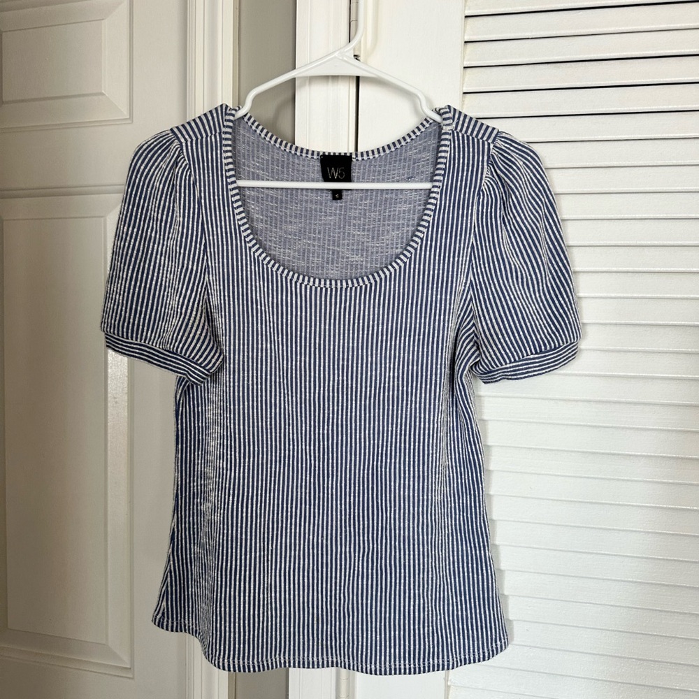 Women's Blue Striped Top by W5